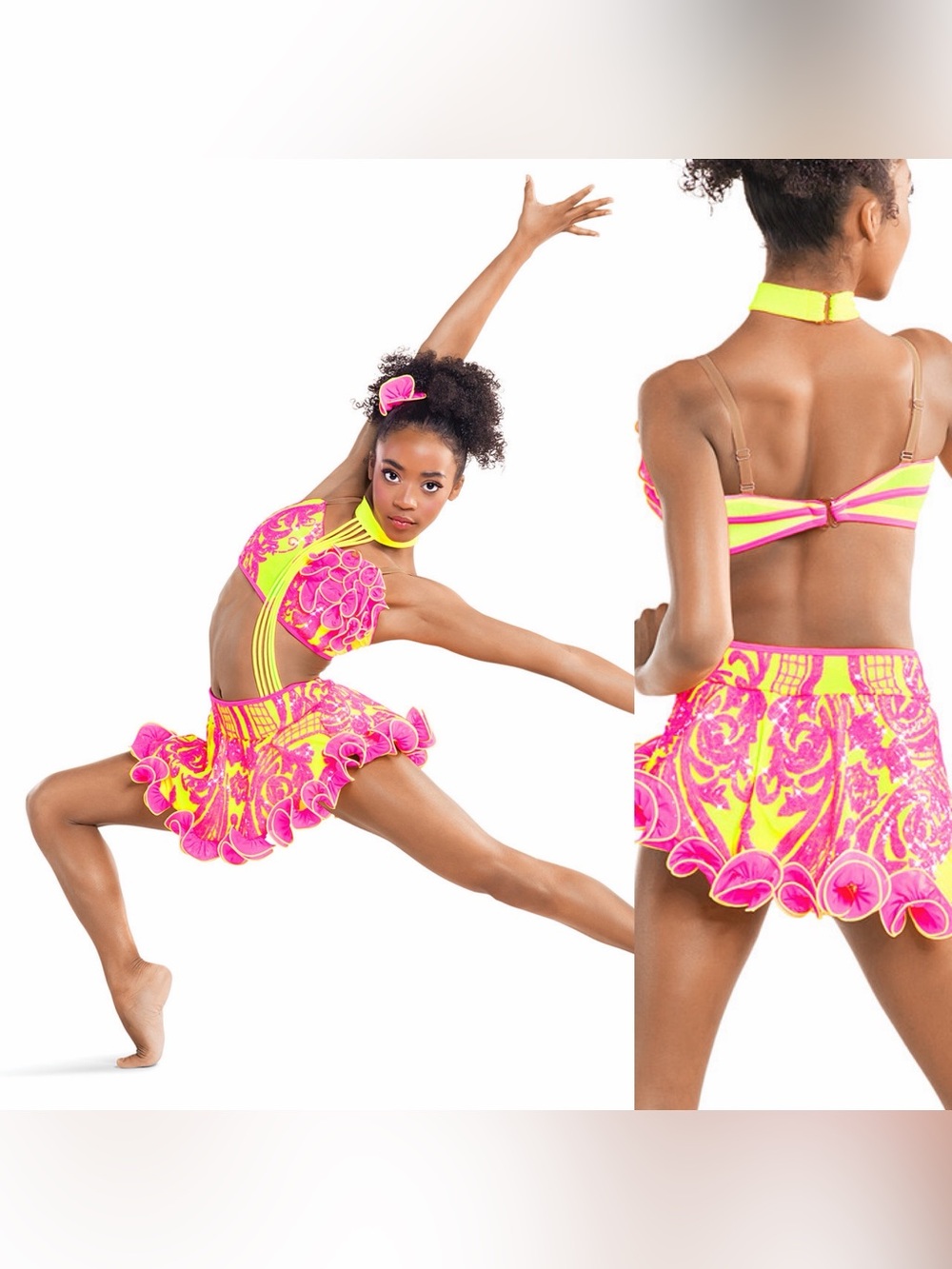Tenth House solo custom 2 piece costume sequin stone neon Neutron TH25249 LC chi